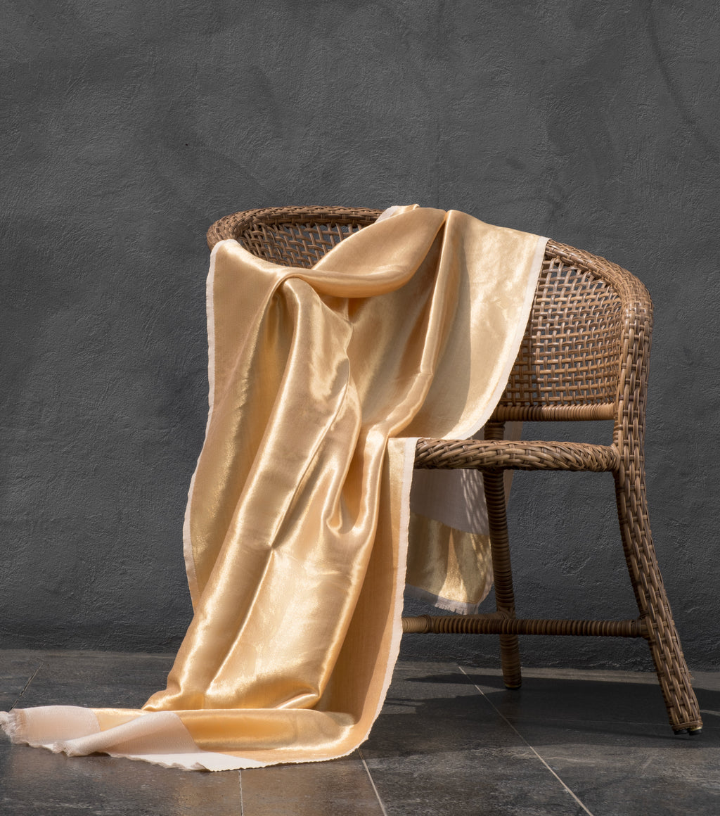 Metallic Stole - Cream