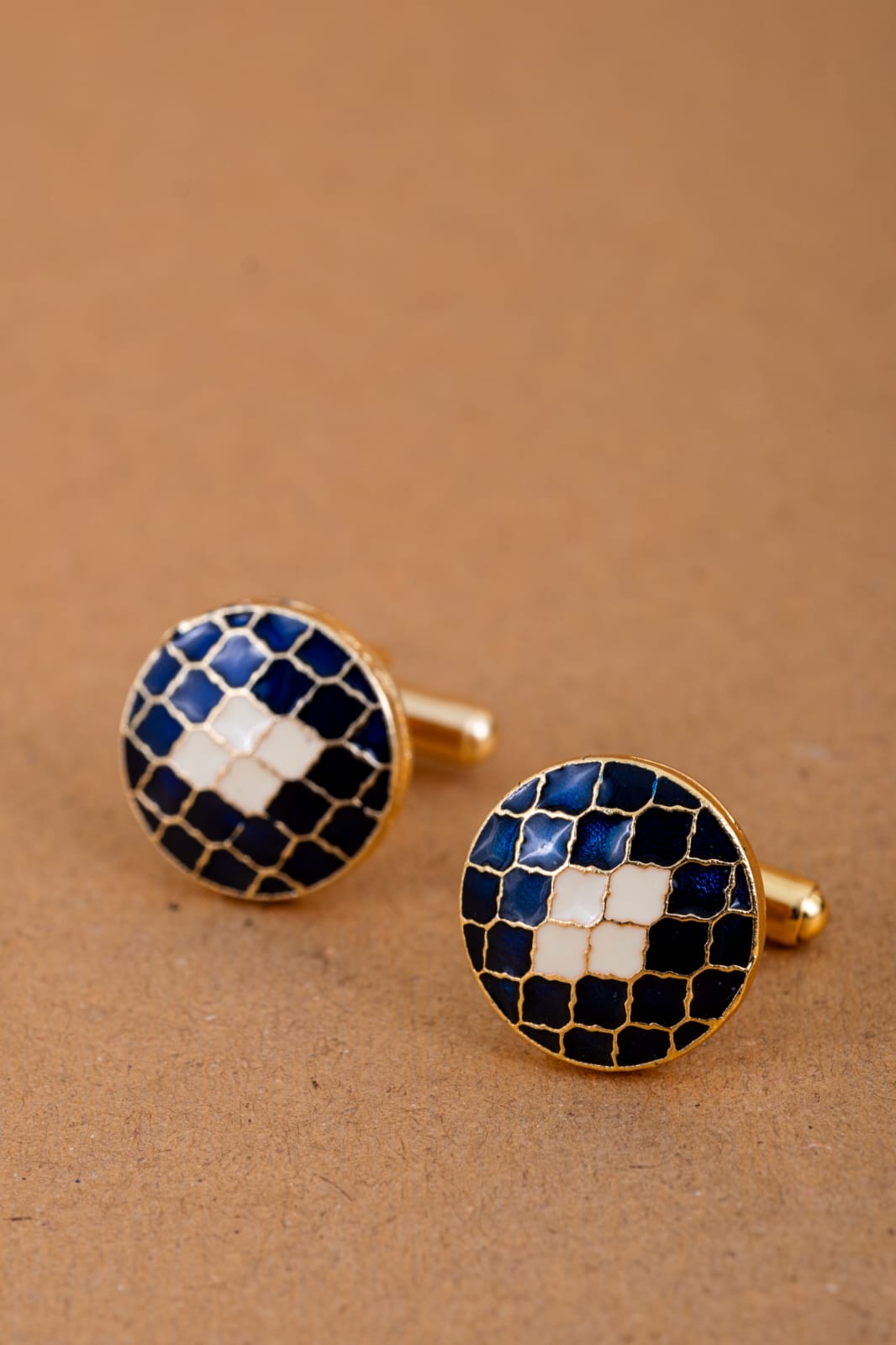 Blue and White Cufflink