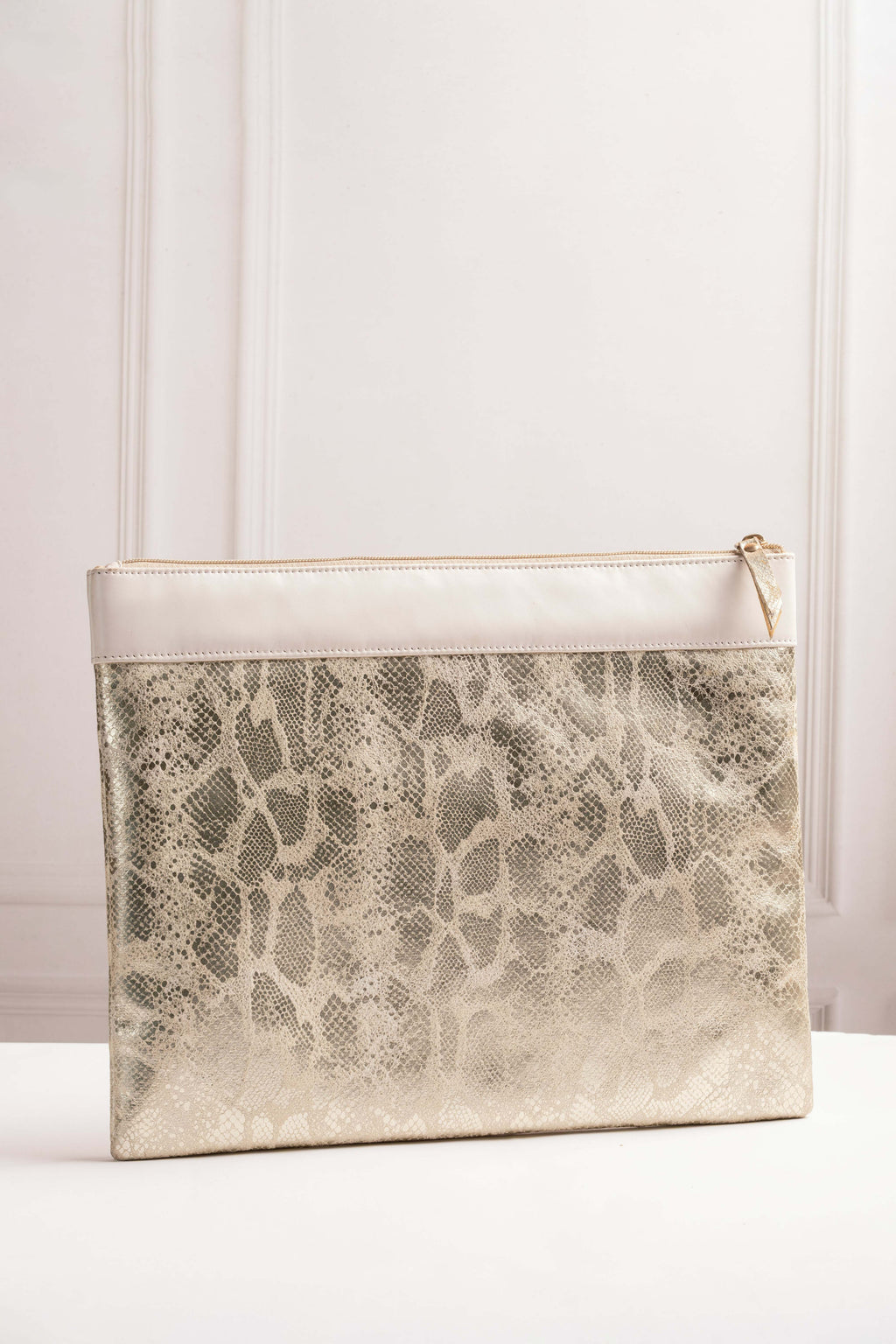 Travel Pouch - Beige and Golden