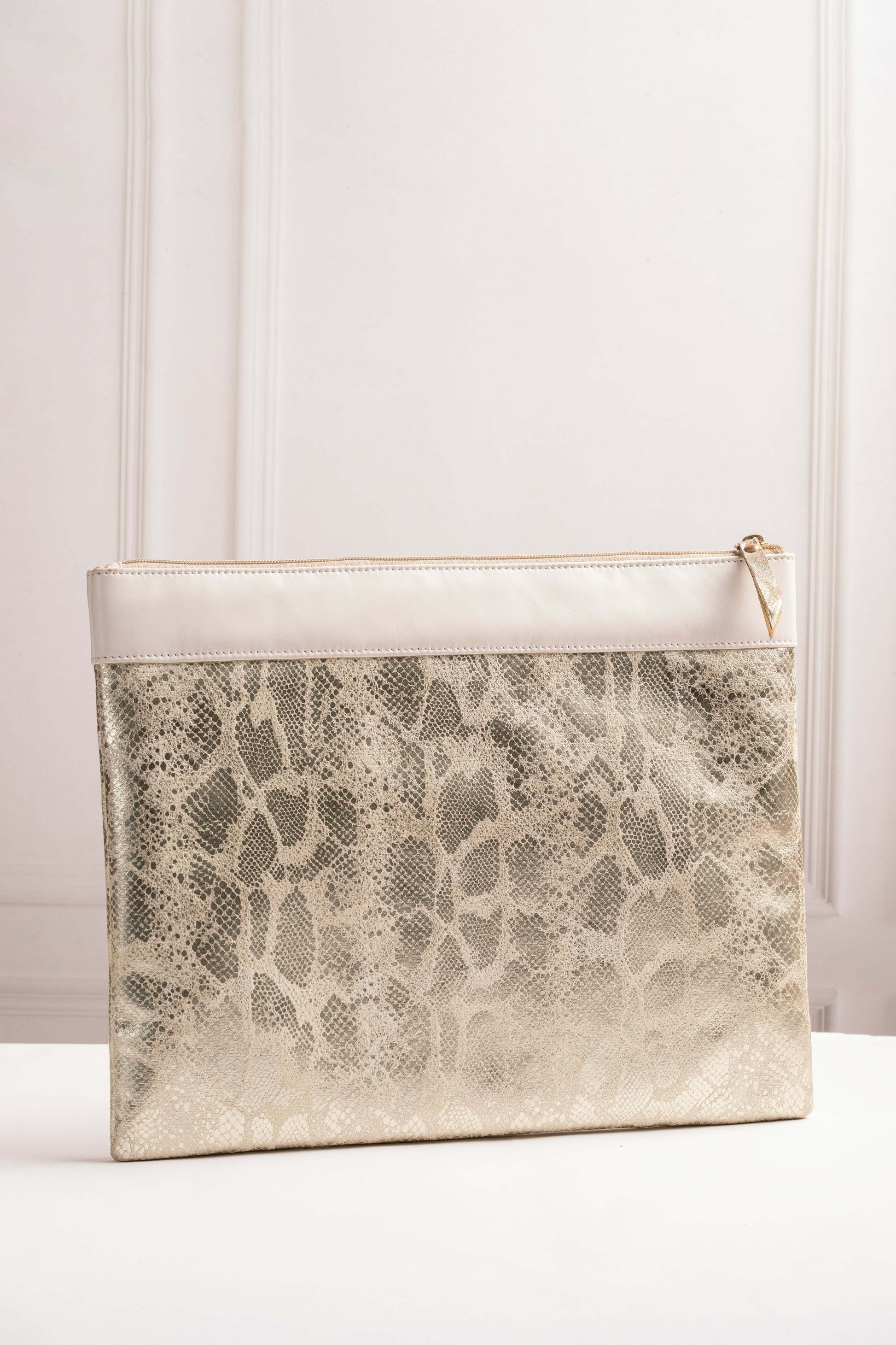 Travel Pouch - Beige and Golden