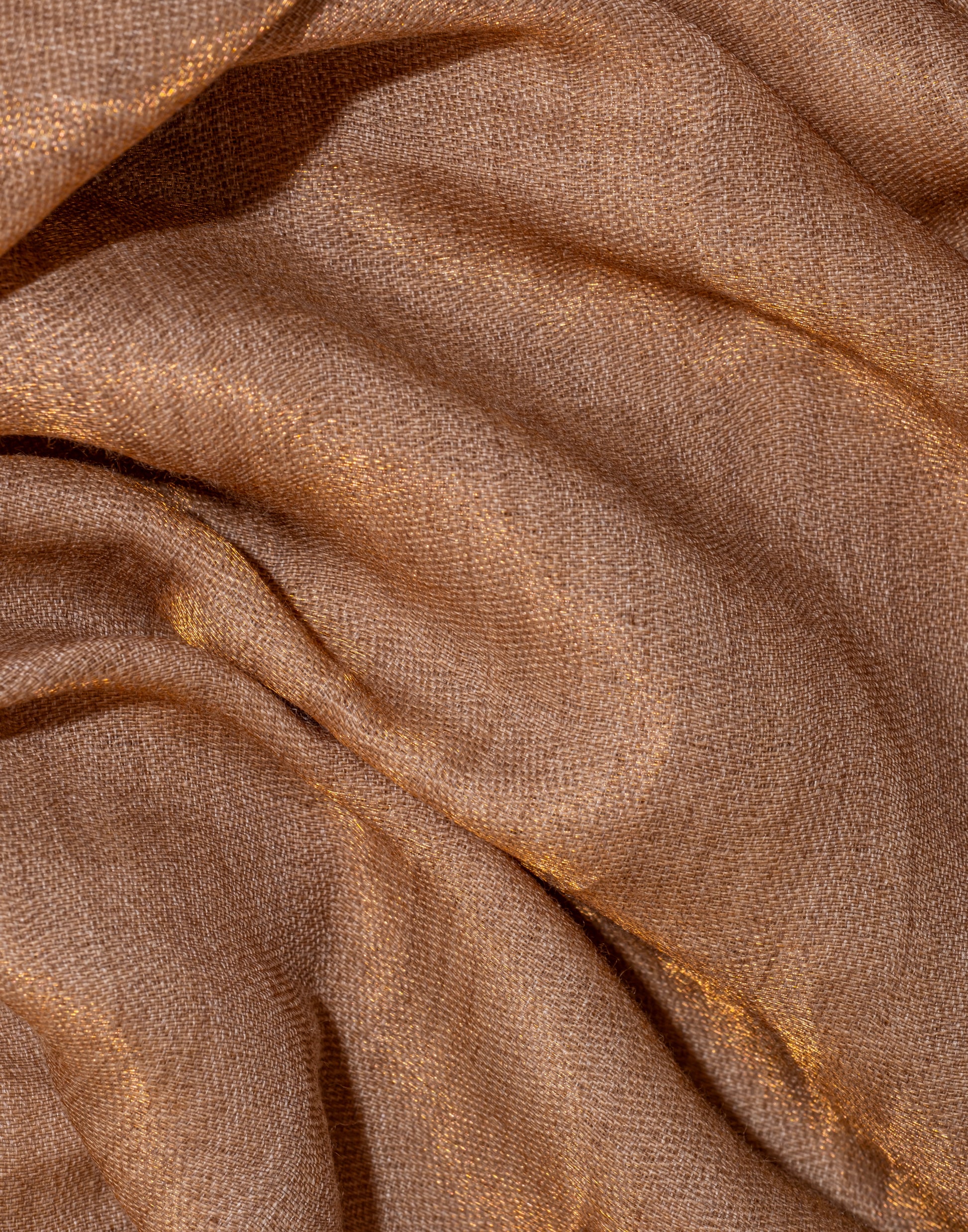 Tissue Stole - Beige & Golden
