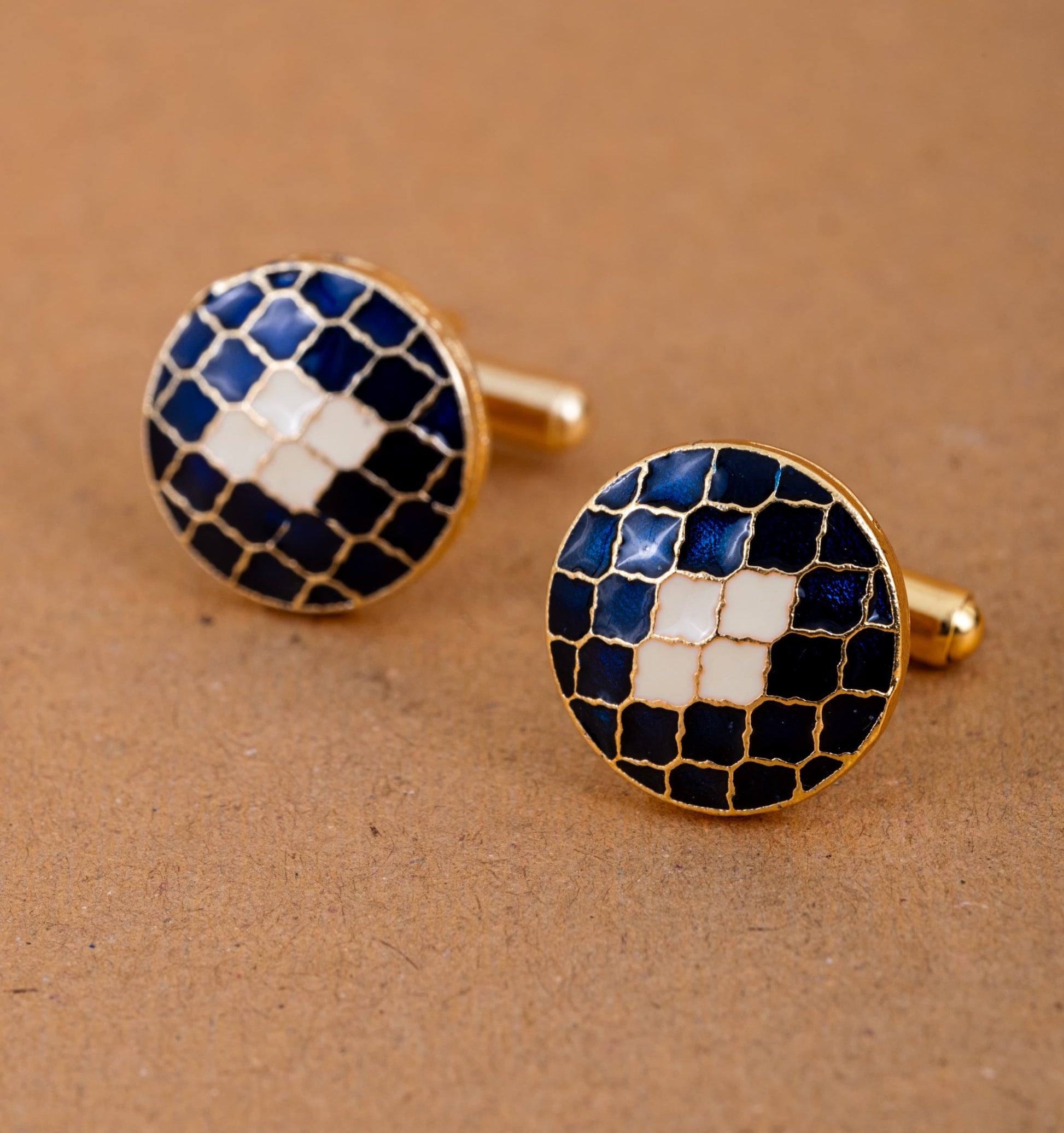 Blue & White Cufflinks