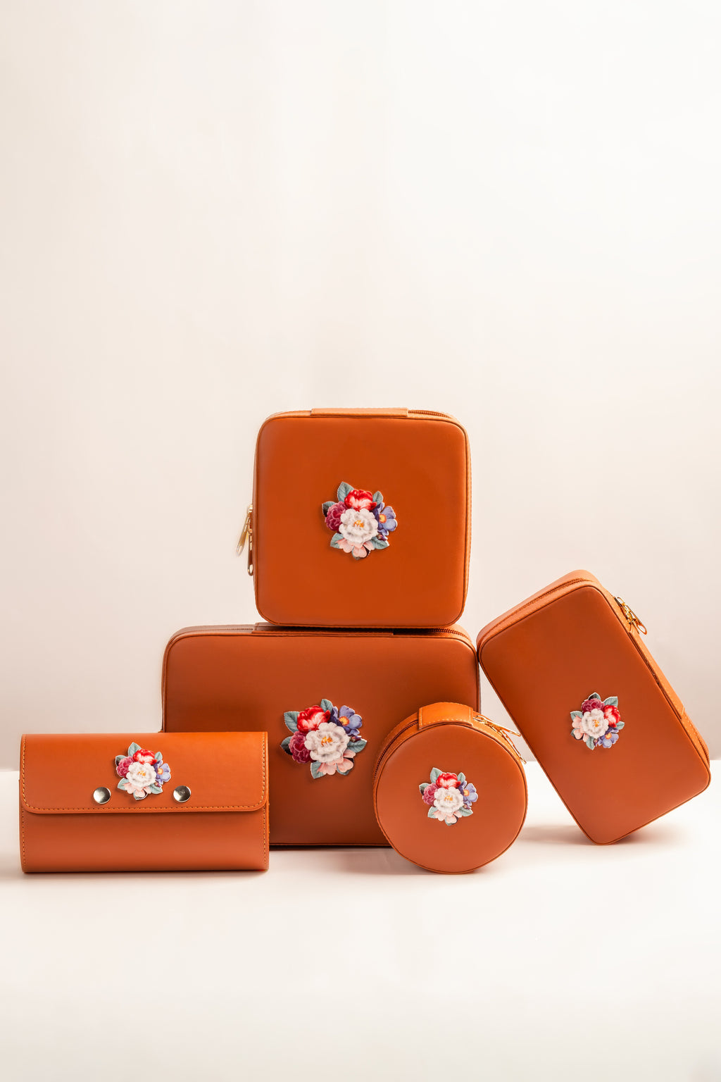 Vanity set  Of 5/3 - Tan Leather